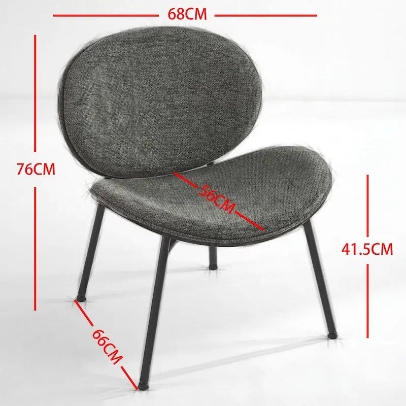 Sedia singola Mid-Century Modern Shell Tripod, sedia lounge in tessuto arancione con finitura noce e schienale confortevole