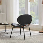 Sedia singola Mid-Century Modern Shell Tripod, sedia lounge in tessuto arancione con finitura noce e schienale confortevole