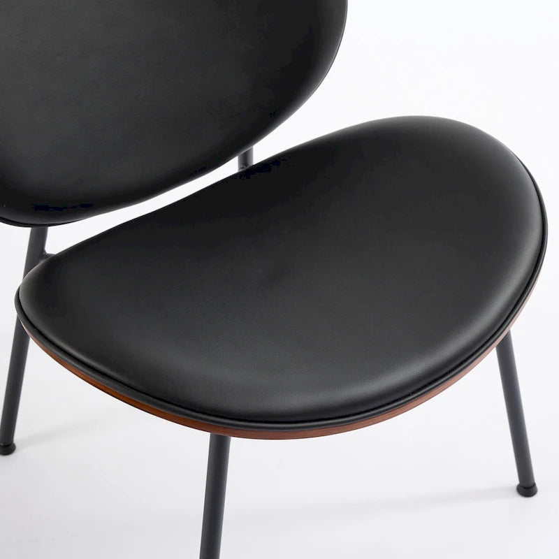 Sedia singola Mid-Century Modern Shell Tripod, sedia lounge in tessuto arancione con finitura noce e schienale confortevole