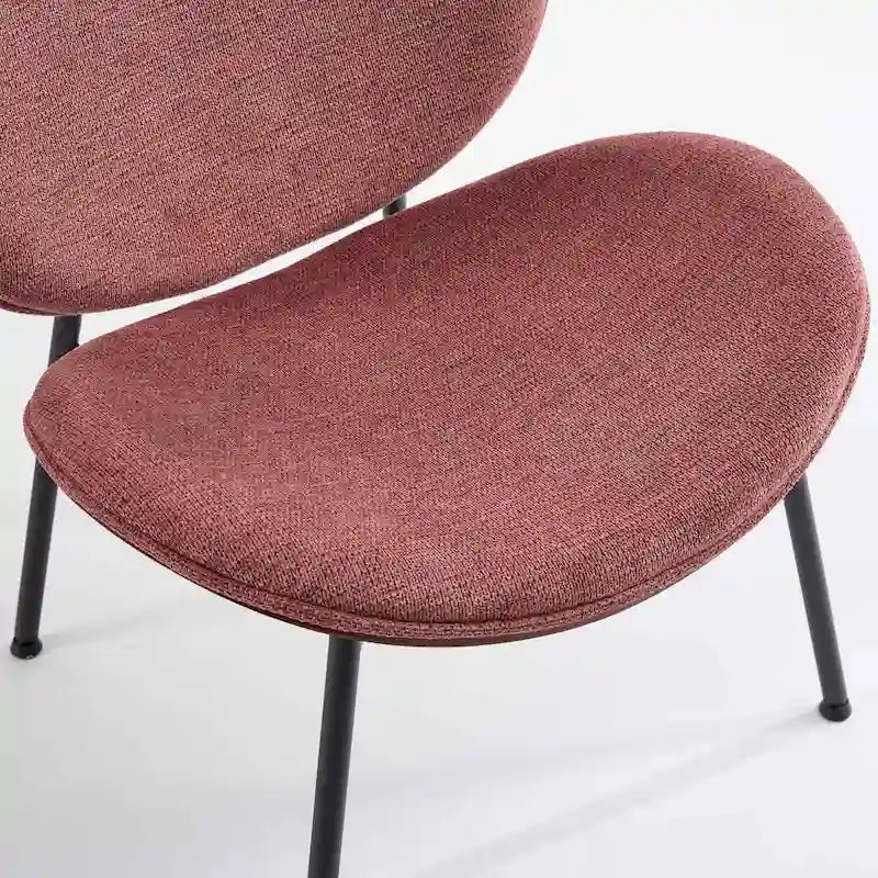 Sedia singola Mid-Century Modern Shell Tripod, sedia lounge in tessuto arancione con finitura noce e schienale confortevole