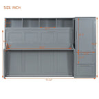 Queen Size Murphy Bed Wall Bed with Closet and Drawers
