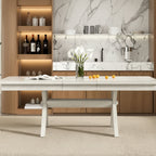 VECELO 90 Inch Modern Solid Wood Rectangular Extendable Dining Table