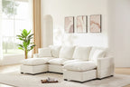 U Shape Modular Sofa, 6 Seat Chenille Deep Seat Sectional Couch