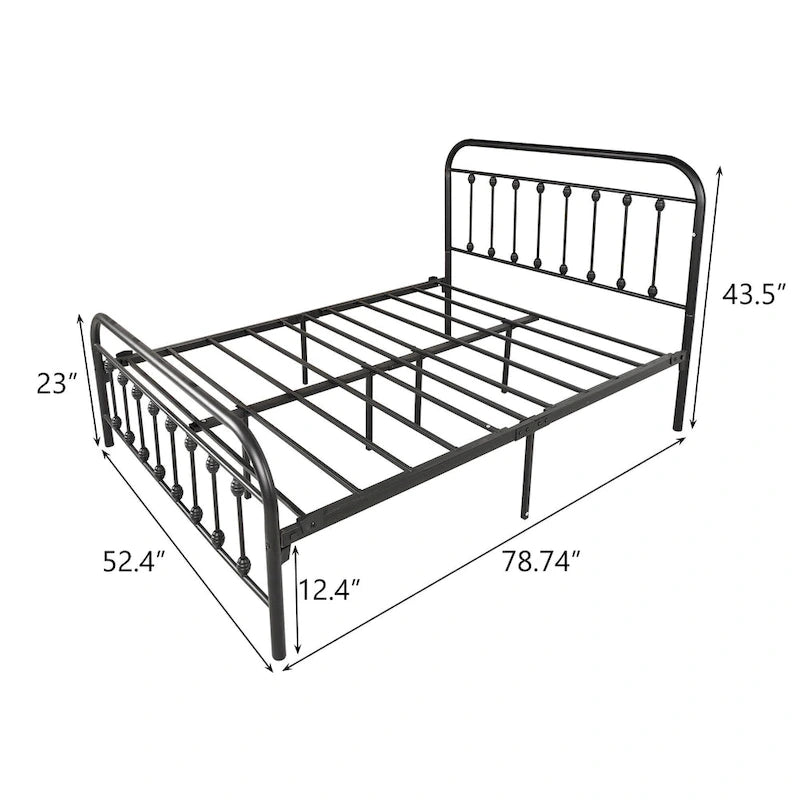 Struttura letto a piattaforma in metallo