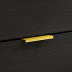 Cassettiera a 5 cassetti con gambe in metallo, in legno
