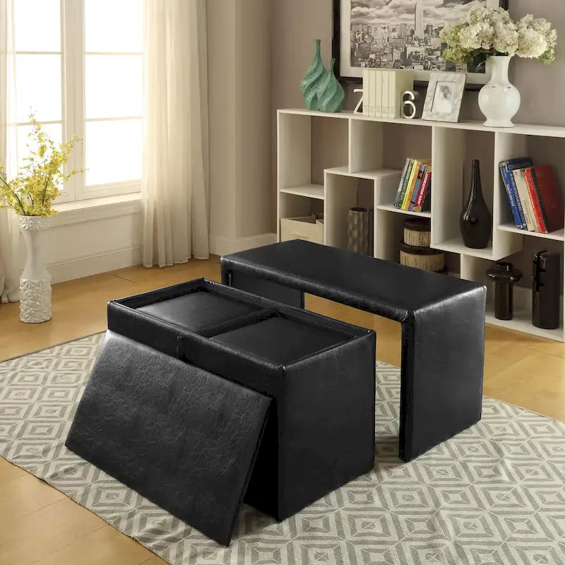 Panca e pouf a incasso in ecopelle contemporanei