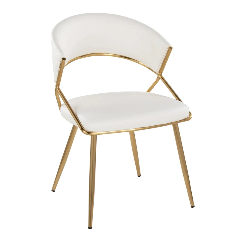 Sedia da pranzo imbottita oro