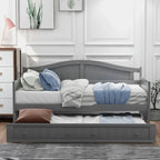 Divano Letto Singolo in Legno con 2 Cassetti / Letto Estraibile, Divano Letto per Camera da Letto Soggiorno, Nessuna Rete a Molle Necessaria
