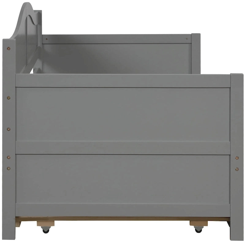 Divano Letto Singolo in Legno con 2 Cassetti / Letto Estraibile, Divano Letto per Camera da Letto Soggiorno, Nessuna Rete a Molle Necessaria