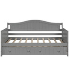 Divano Letto Singolo in Legno con 2 Cassetti / Letto Estraibile, Divano Letto per Camera da Letto Soggiorno, Nessuna Rete a Molle Necessaria