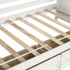 Divano Letto Singolo in Legno con 2 Cassetti / Letto Estraibile, Divano Letto per Camera da Letto Soggiorno, Nessuna Rete a Molle Necessaria