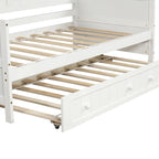 Divano Letto Singolo in Legno con 2 Cassetti / Letto Estraibile, Divano Letto per Camera da Letto Soggiorno, Nessuna Rete a Molle Necessaria