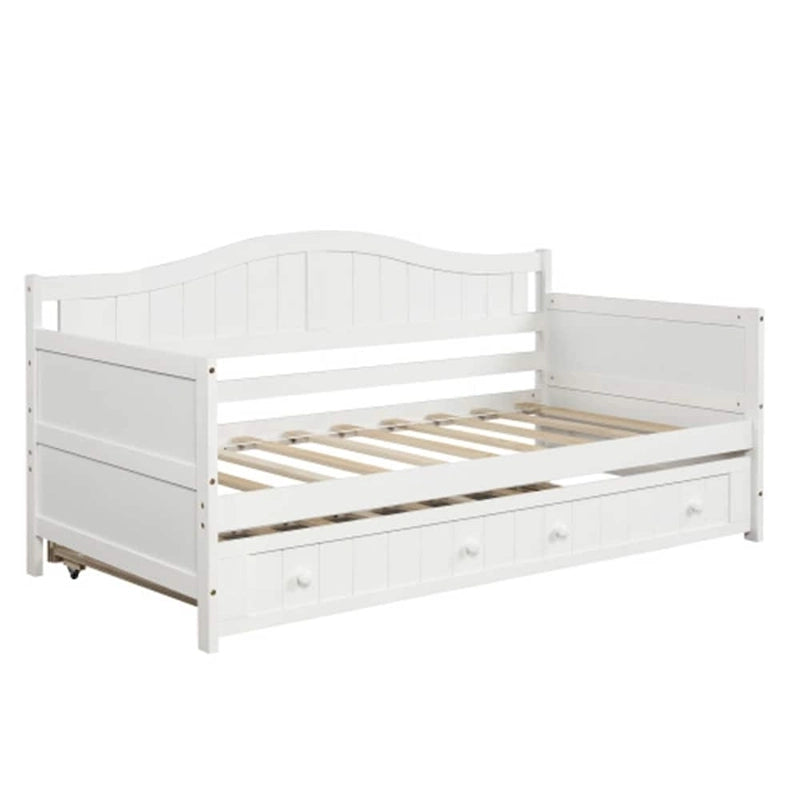 Divano Letto Singolo in Legno con 2 Cassetti / Letto Estraibile, Divano Letto per Camera da Letto Soggiorno, Nessuna Rete a Molle Necessaria