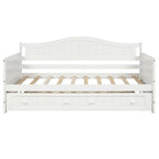 Divano Letto Singolo in Legno con 2 Cassetti / Letto Estraibile, Divano Letto per Camera da Letto Soggiorno, Nessuna Rete a Molle Necessaria