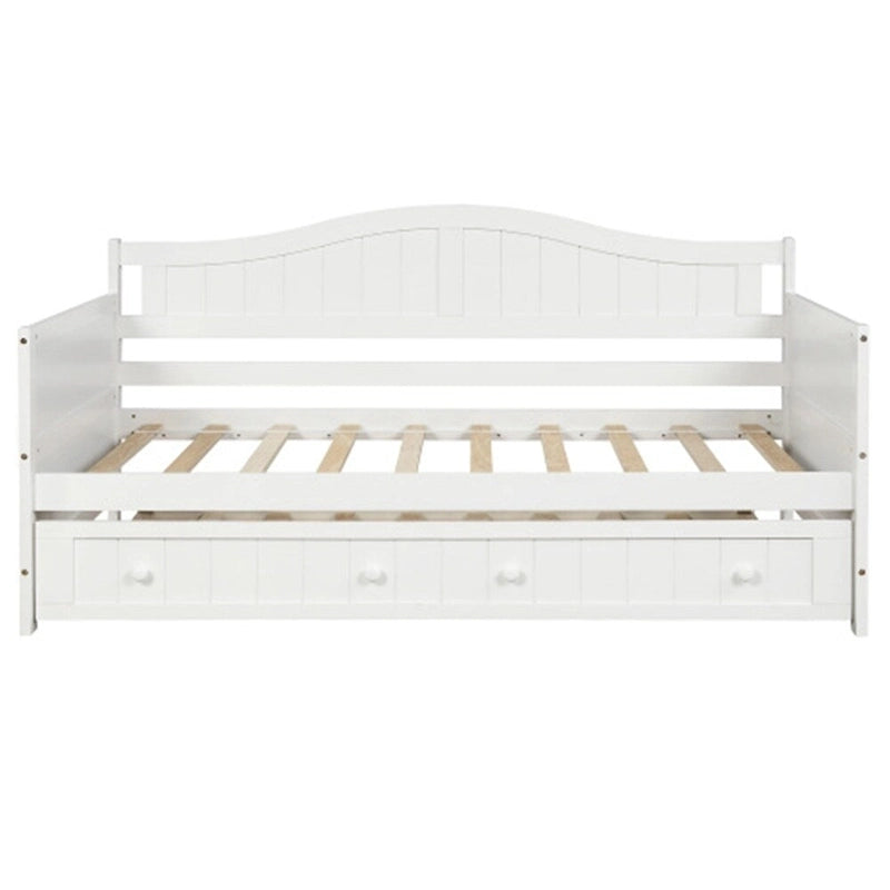 Divano Letto Singolo in Legno con 2 Cassetti / Letto Estraibile, Divano Letto per Camera da Letto Soggiorno, Nessuna Rete a Molle Necessaria