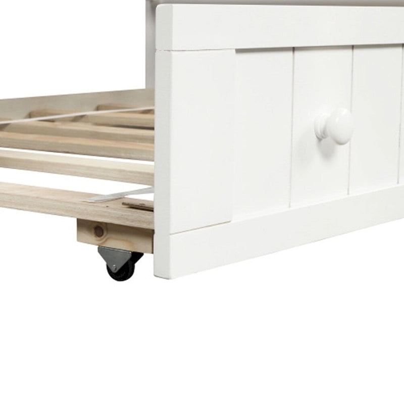 Divano Letto Singolo in Legno con 2 Cassetti / Letto Estraibile, Divano Letto per Camera da Letto Soggiorno, Nessuna Rete a Molle Necessaria
