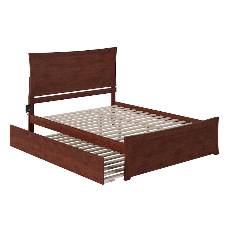 Letto a piattaforma con pediera coordinata e letto estraibile
