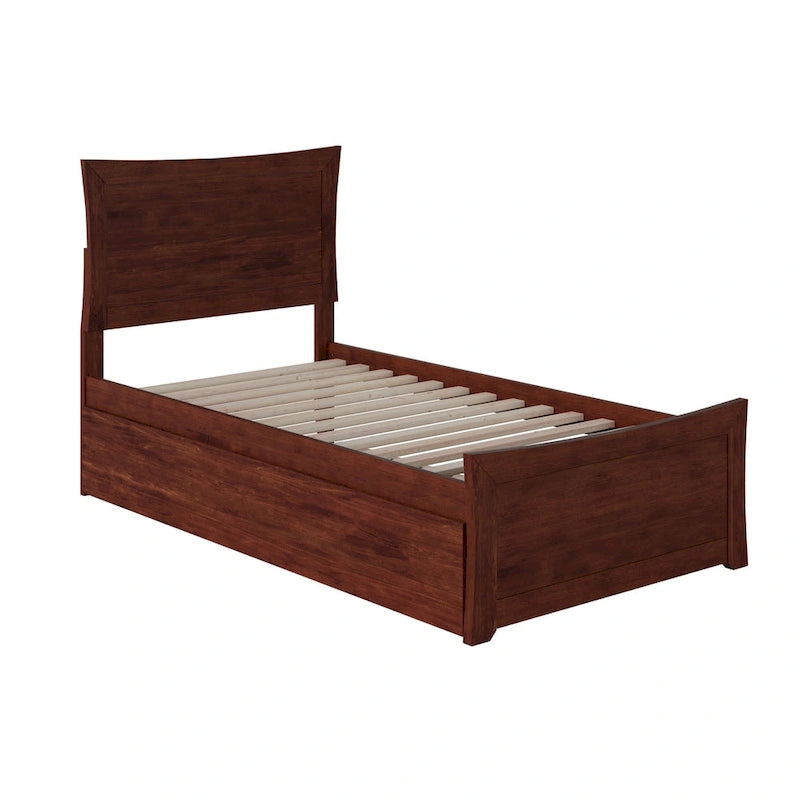 Letto a piattaforma con pediera coordinata e letto estraibile