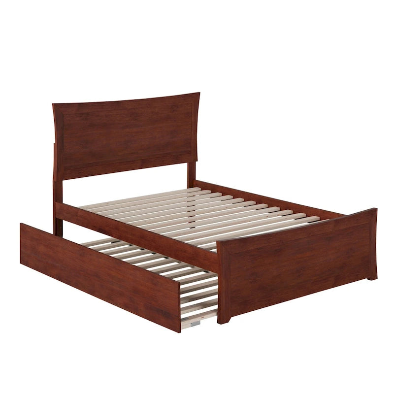 Letto a piattaforma con pediera coordinata e letto estraibile