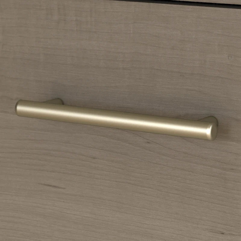 Scrivania angolare a L da 72" con pensile, armadietto e libreria, colore grigio