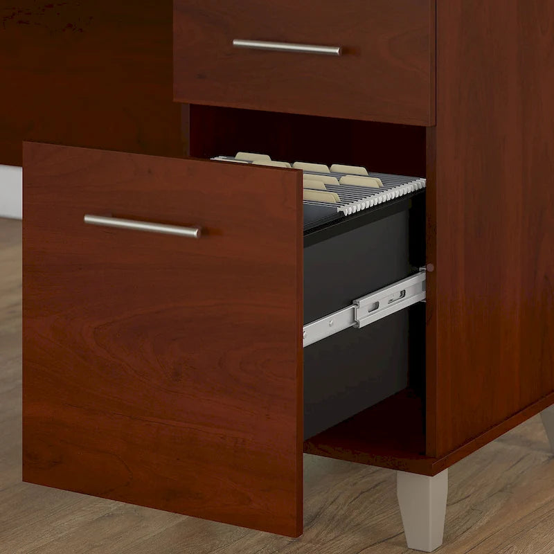 Scrivania angolare a L da 72" con pensile, armadietto e libreria, colore grigio
