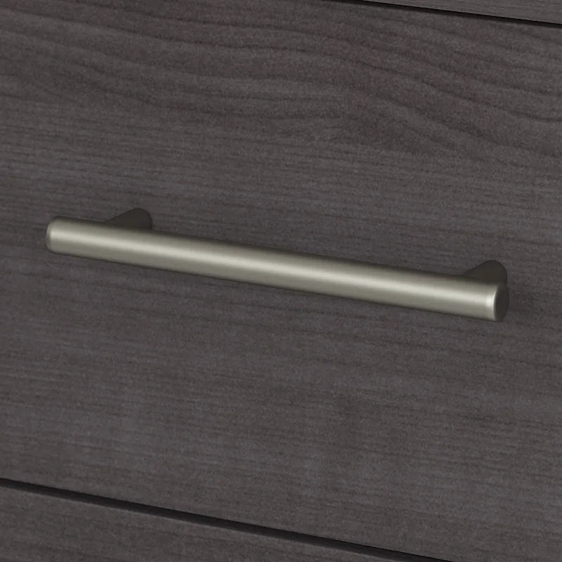 Scrivania angolare a L da 72" con pensile, armadietto e libreria, colore grigio