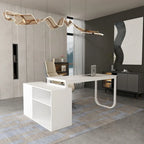 55 L-Shaped Computer Desk - Storage Workstation - 5 Colors Large