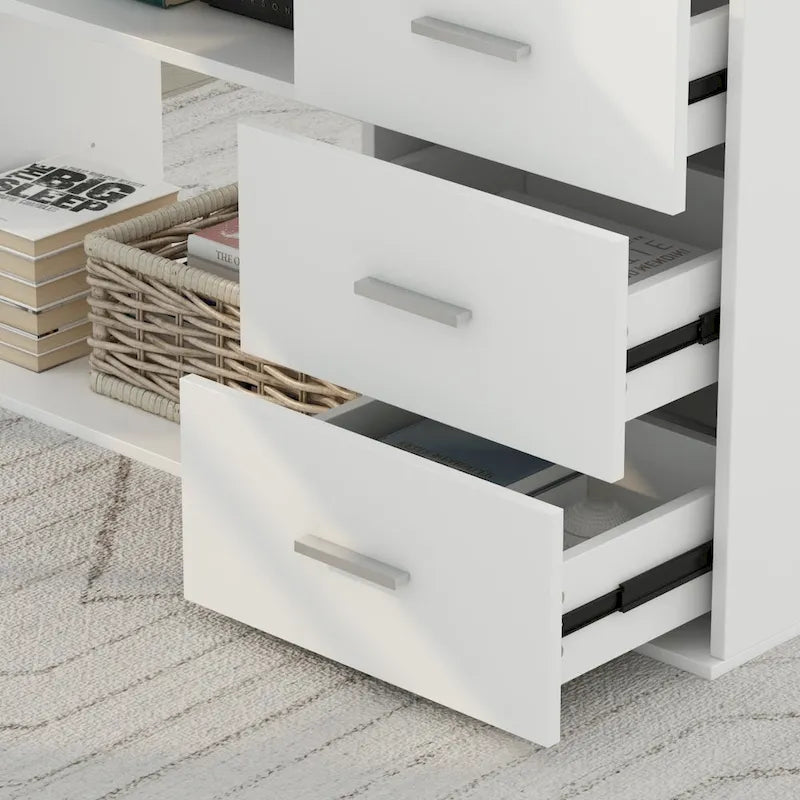 Scrivania ad angolo per computer da 55" - Postazione di lavoro con cassetti - 5 colori grandi