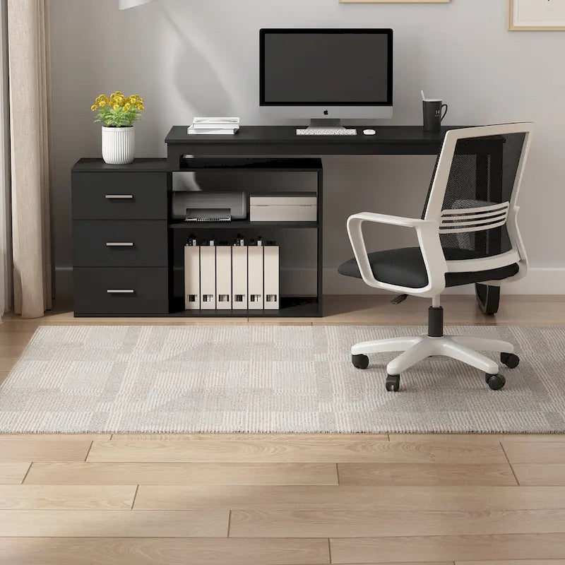 Scrivania ad angolo per computer da 55" - Postazione di lavoro con cassetti - 5 colori grandi