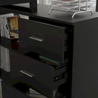 Scrivania ad angolo per computer da 55" - Postazione di lavoro con cassetti - 5 colori grandi