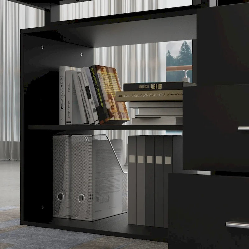 Scrivania ad angolo per computer da 55" - Postazione di lavoro con cassetti - 5 colori grandi