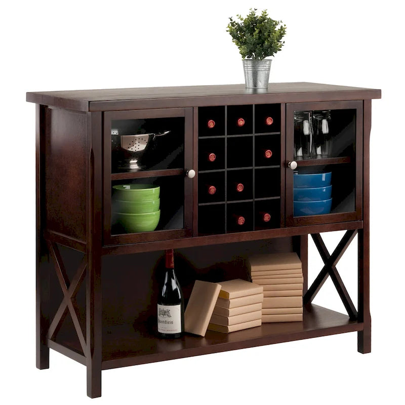 Credenza buffet, Cappuccino - 43,8 L x 18 P x 35,9 H
