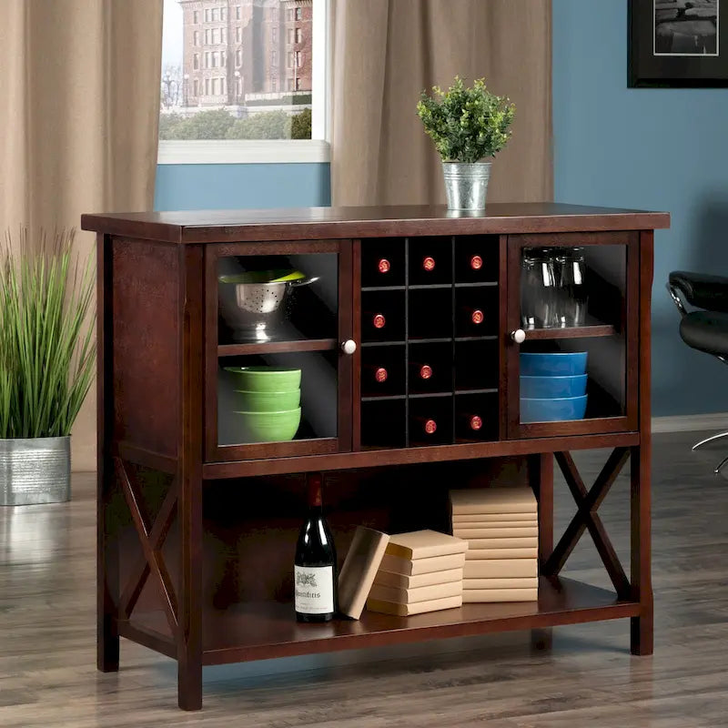 Credenza buffet, Cappuccino - 43,8 L x 18 P x 35,9 H