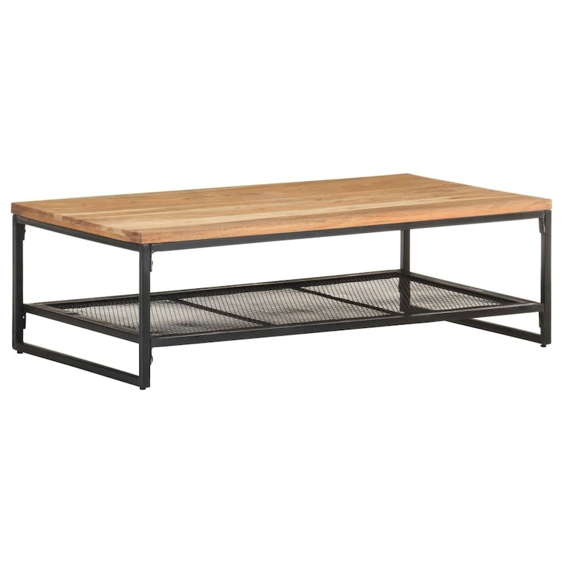 Tavolino da salotto 110x60x35 cm in legno massello di acacia