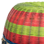 Sgabello a botte in rattan multistrato di vimini - 18 x 18 x 18