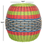 Sgabello a botte in rattan multistrato di vimini - 18 x 18 x 18