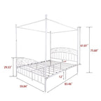 Classico letto a baldacchino in metallo, facile da montare