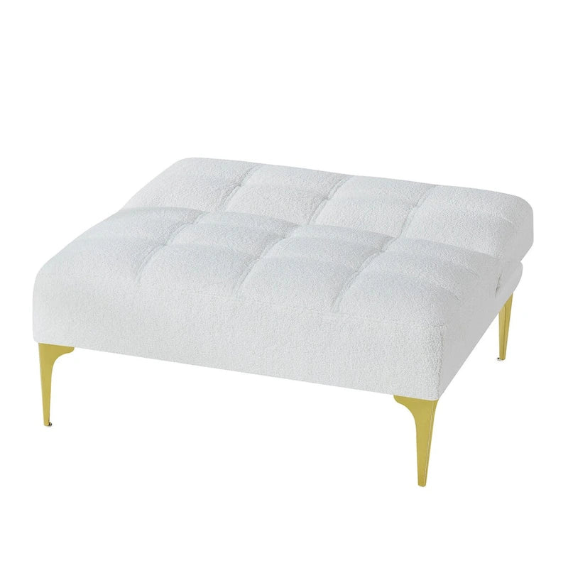 Divano letto futon convertibile con gambe in legno massello in tessuto di lino verde senape