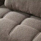 Divano letto futon convertibile con gambe in legno massello in tessuto di lino verde senape