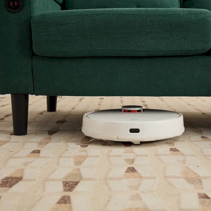 Divano a 3 posti imbottito con pouf contenitore per il soggiorno