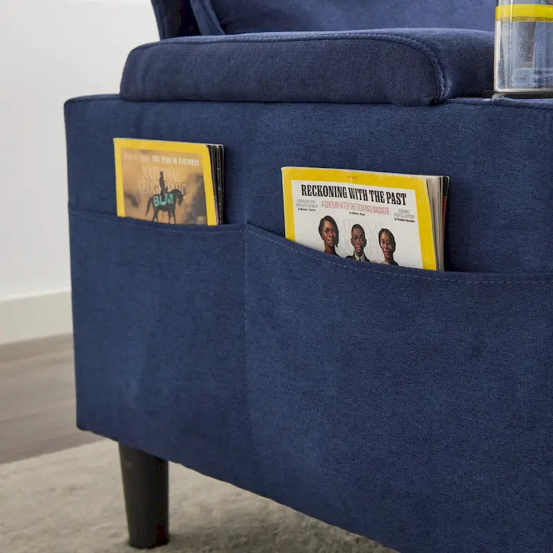 Divano a 3 posti imbottito con pouf contenitore per il soggiorno